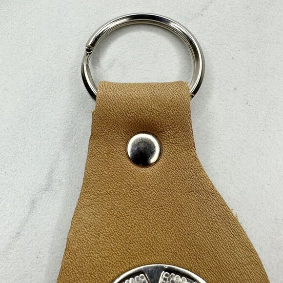 Soft Brown Leather Fringe Western Concho Boho Keychain Keyring - Picture 4 of 10